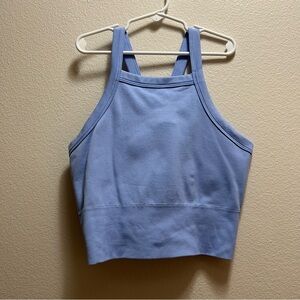 Aurora ribbed v back tank high neck